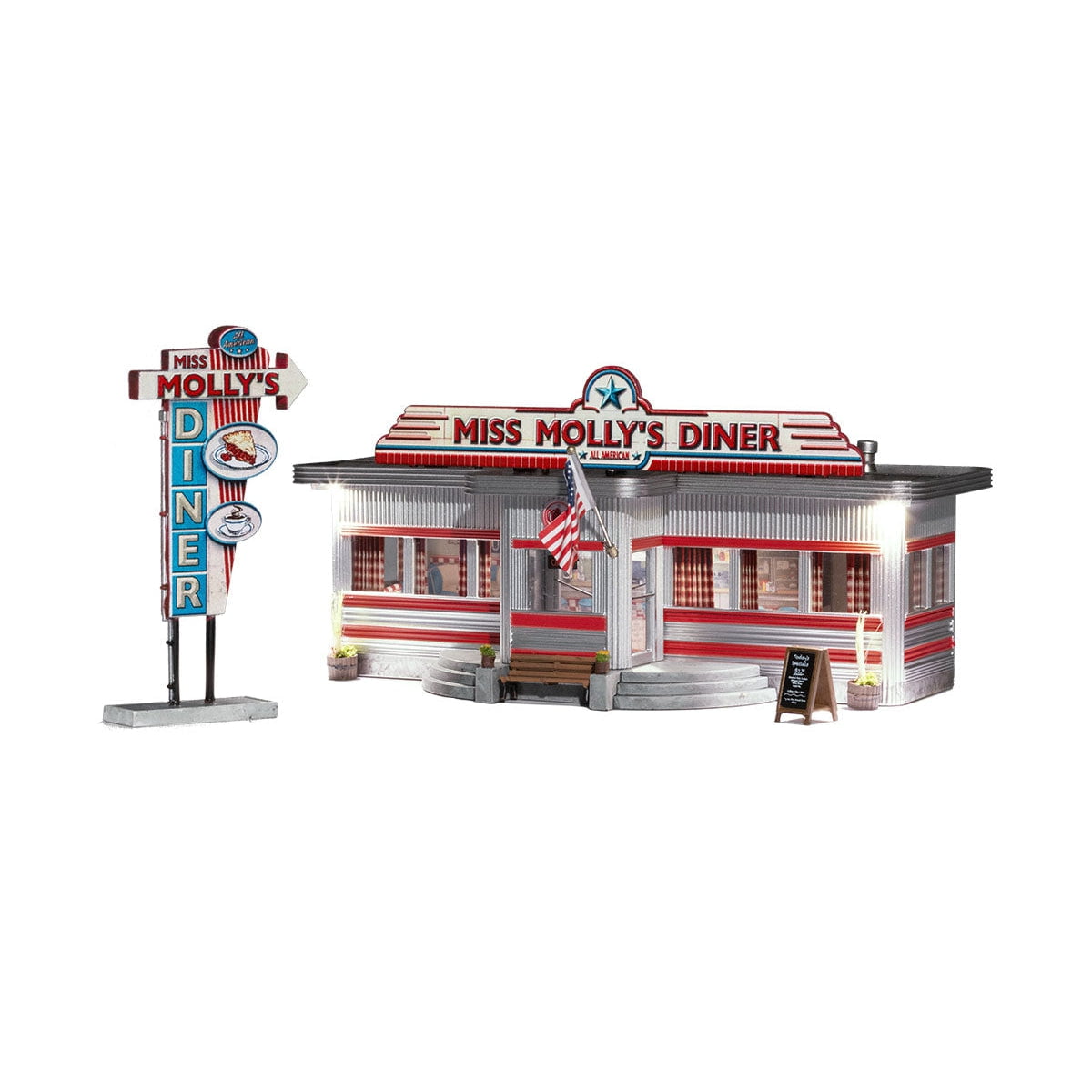 Woodland Scenics Woodland Scenics N Scale Miss Molly’s Diner Built and Ready