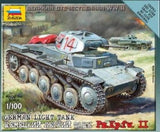 Zvezda MILITARY MODEL Zvezda 1/100 German PzKpfw II Light Tank Snap Kit