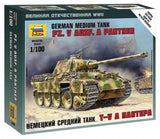 Zvezda MILITARY MODEL Zvezda 1/100 PzKpfw V Panther Ausf A Tank Snap Kit