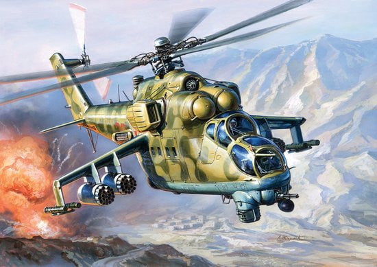 Zvezda MODEL AIRPLANES Zvezda 1/144 Russian MI24v Hind Attack Helicopter (Snap Kit)
